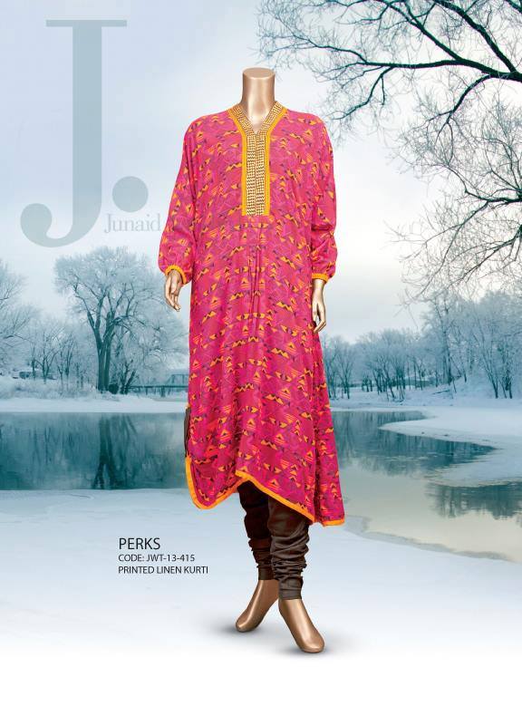 Designer Junaid Jamshed Winter Kurti Collection 2013-14 for Girls
