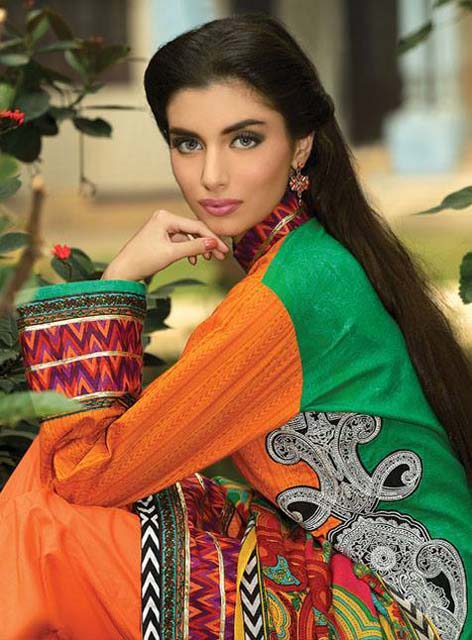 New Embroidered Winter Dresses 2013-14 By Umar Sayeed