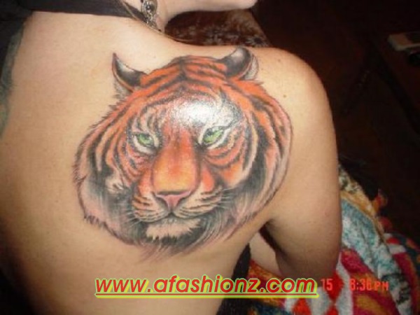 Latest Tiger Colorful Tattoos Designs For Ladies 2015-2016