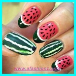 watermelon nail design for girls