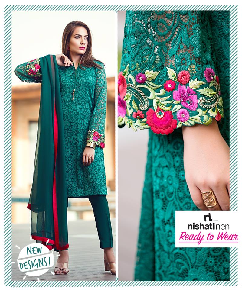 Nisha Eid Collection By Nishat Linen Chiffon Catalog 2017